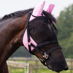 Vliegenmasker QHP met afneembare neusflap roze