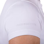 Detail mouw QHP Kae wedstrijdshirt dames wit