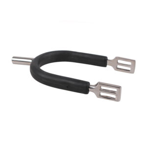 QHP Stompe Sporen Met Rubber RVS Zilver