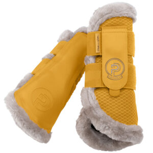 Guêtres de tendon Eskadron en maille et fausse fourrure platine jaune doré