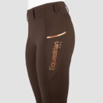 Détail du logo Legging d'équitation Horka Mindy Full Grip Chocolat noir