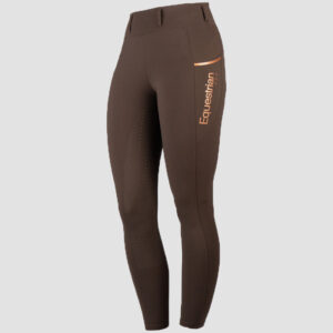 Leggings d'équitation Horka Mindy Full Grip Chocolat noir devant