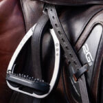 Lifestyle photo stirrup leathers LeMieux Arika brown