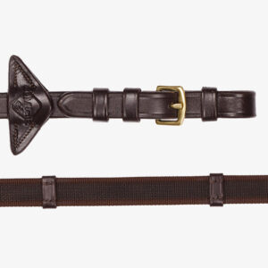 LeMieux Rubber Grip Continental Reins Havana/Brass