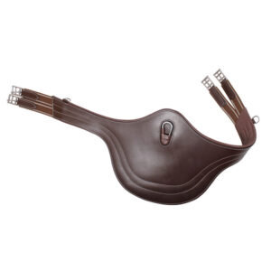 Luxury Stitched jumping girth QHP dark brown