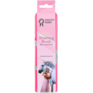 Paardenpraat Grooming Brush Roze verpakt