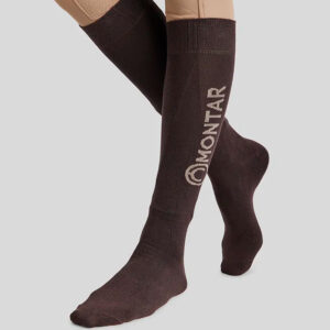 Chaussettes d'équitation marron avec logo Montar