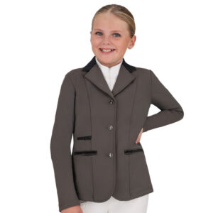 QHP Wedstrijdjas Juliet Kids Antraciet voorkant