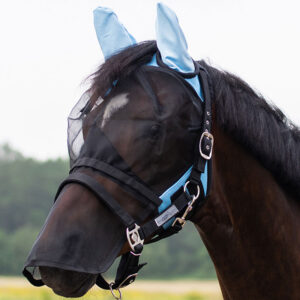 QHP vliegenmasker met afneembare neusflap Lichtblauw