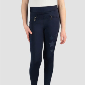 Red Horse Riding Leggings Khloe Full Grip Kids blue front