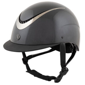 Riding helmet BR Theta Glossy Black/Gunmetal side view