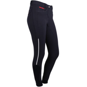 QHP Rijbroek Coco Siliconen Zitvlak Navy/Wit/Rood