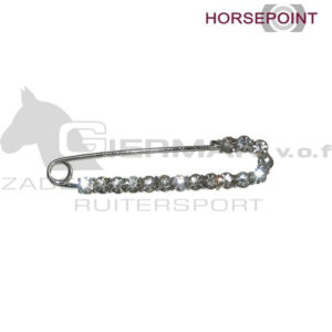 Horsepoint Plastronspeld Strass Veiligheidsspeld Breed Zilver
