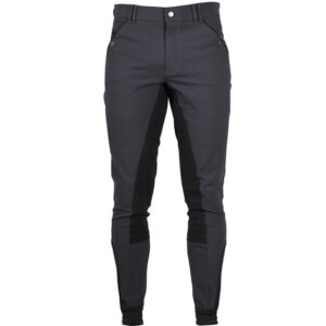 QHP Rijbroek Jack Kunstlederen Zitvlak Heren Grijs