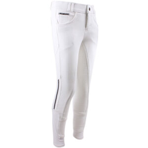 QHP Rijbroek Coco Siliconen Zitvlak Kids Wit/Grijs/Zwart