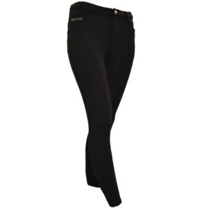 Montar Riding Breeches Silver Silicone Seat Kids Black