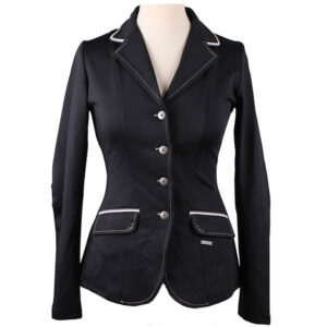 QHP Wedstrijdjas Coco Kids Zwart/Grijs/Wit