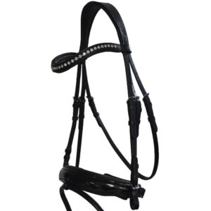 Dobert Bridon Stallmeister Anatomique Avec Emboîtement Laque Swarovski Noir/Noir