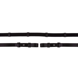 BR Linnen Teugel Ronde Gesp, Blinde Sluiting, 19 mm Zwart/Zilver