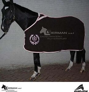 Euro-Star Fleecedeken ES Logo Ebony/Rose/Offwhite