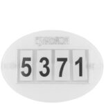 Close up photo Eskadron start number set white lacquer