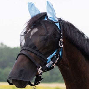 QHP vliegenmasker met afneembare neusflap Lichtblauw