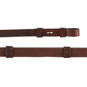Leren BR Grip Teugels Met Stops Oak/Zilver