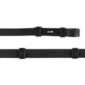Leren BR Grip Teugels Met Stops Zwart/Zilver