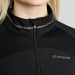 Detail kraag met steentjes Vest Montar MoVeronica Crystal Zwart